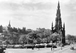 Waverley Bridge - with a row of single-deck buses