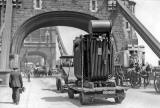 A transformer from Bruce Peebles' works in Edinburgh passes through London in the early 1900s