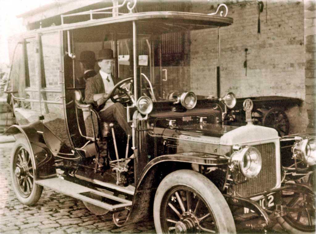 Robert Devlin in the driving seat of his father's Daimler