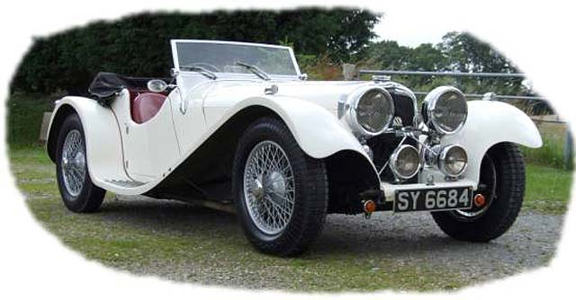 1938 SS100 car looking as it would have looked when new