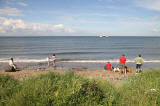 Hovercraft approaching Portobello, during the second day of trials for the Portobello-Kirkcaldy service  -  July 17, 2007