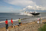 Hovercraft approaching Portobello, during the second day of trials for the Portobello-Kirkcaldy service  -  July 17, 2007