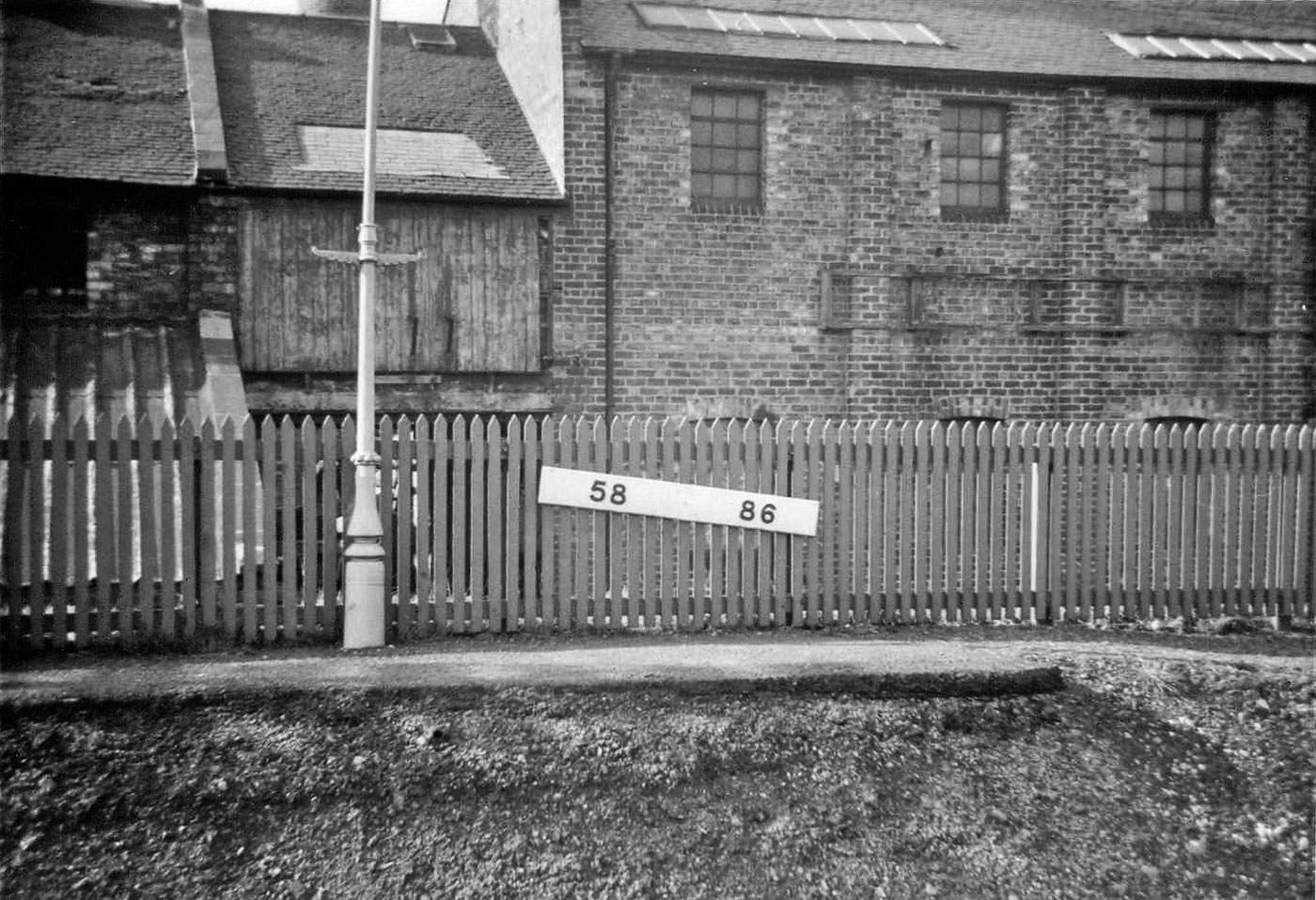 Gradient Post at Abbeyhill Station, Edinburgh  -  early-1964