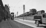 A tram, train and lorry at Lower Granton Road