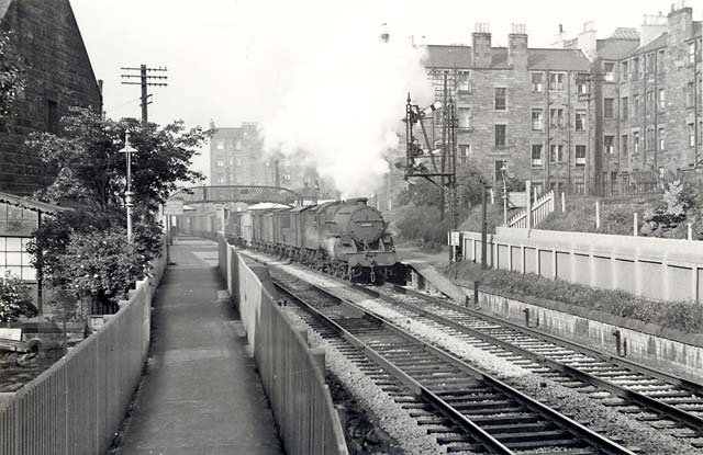 Railways  -  Freight Train at Merchiston Station, Edinburgh  -  1953