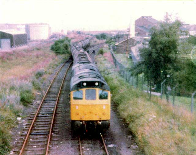 A train at Texaco Sidings, Granton - 1980