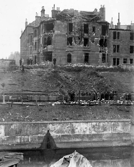 Junction Bridsge Station + Largo Place  -  Air Raid Damage, 1941