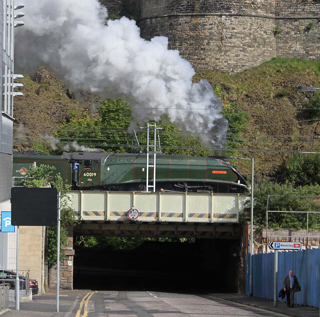 A Scottish Railway Preservation Society steam train excursion around the Edinburgh South Suburban Line and Fife Circle line departs from Edinburgh Waverley Station  -  May18, 2008
