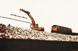 Railway line to the west of Trinity Bridge, between Trinity and Granton Stations, 1986  -  as the railway lines were being lifted