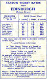 Season Tickets for the Train Service from Edinburgh Princes Street station to Leith (North) station  -  1960