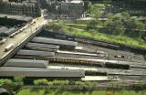 Looking down on Waverley Station from the Scott Monument