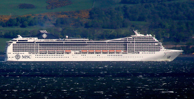 MSC Magnifica in  the Firth of Forth  -  seen from Granton Harbour, 23 May 2013