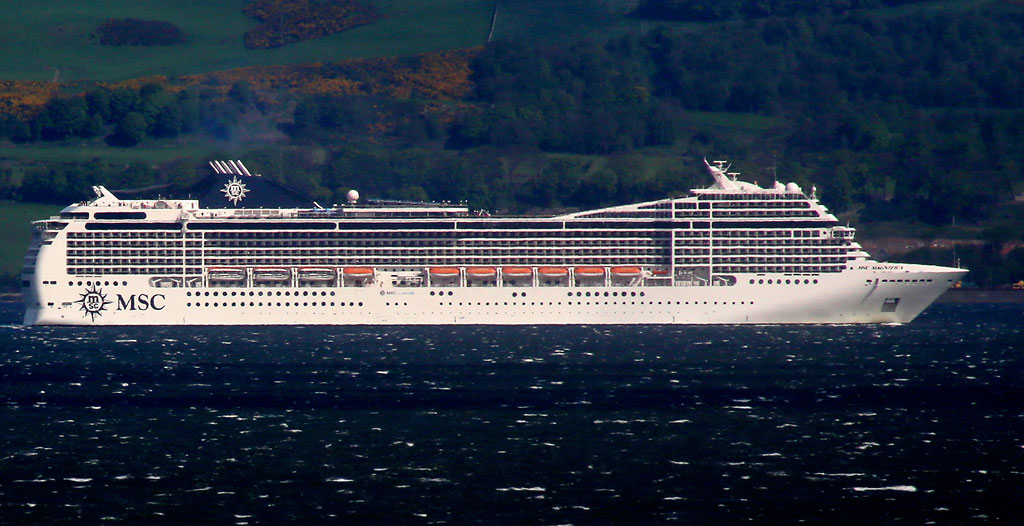 MSC Magnifica in  the Firth of Forth  -  seen from Granton Harbour, 23 May 2013