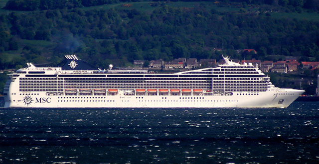 MSC Magnifica in  the Firth of Forth  -  seen from Granton Harbour, 23 May 2013