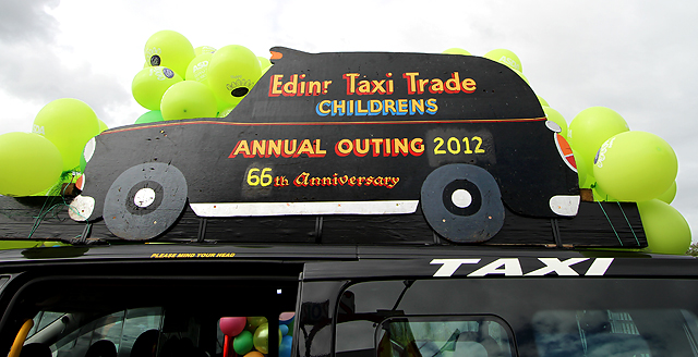 Edinburgh Taxi Trde Children's Outing, 2012  -  Sign on the Roof of a Taxi