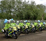 Edinburgh Taxi Trde Children's Outing, 2012  -  Police Motor Cycles ready to set off at the start of the Outing