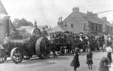 Road Train towed by a traction engine at Eskbank, around 1906-07