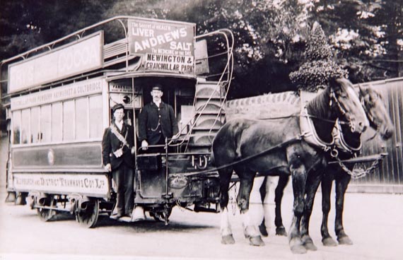 Edinburgh's Last Horse-drawn Tram  -  1907
