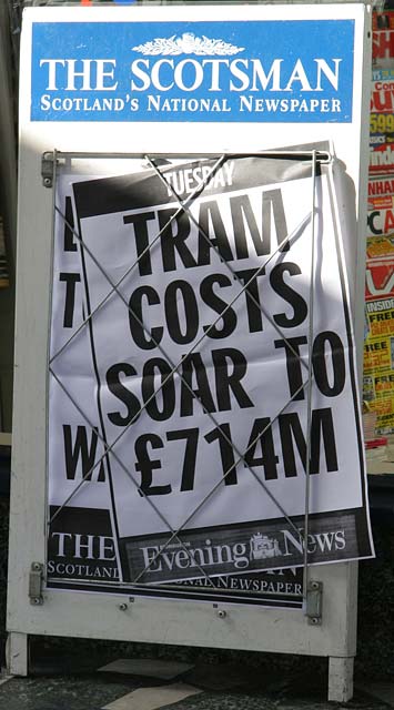 Poster  -  Tram costs soar to 714m