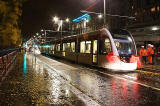 Tram Testing on December 5, 2013  -  Tram at the Princes Street tram stop, near the foot of The Mound