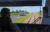 Edinburgh Tram Service  -  The tram stops at Edinburgh Park Stationonon its way to Edinburgh Airport  -  June 2014