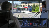 Edinburgh Tram Service  - The tram line to Edinburgh Airport heads 'off road' after leaving the stop at Haymarket Station  -  June 2014