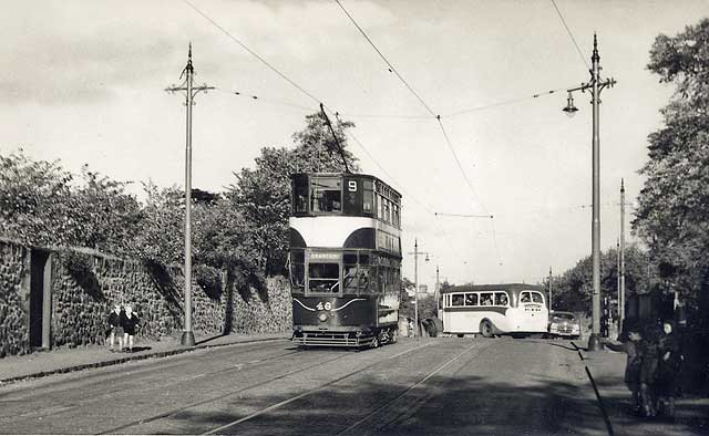 No 9 Tram in Colinton Road, heading for Granton