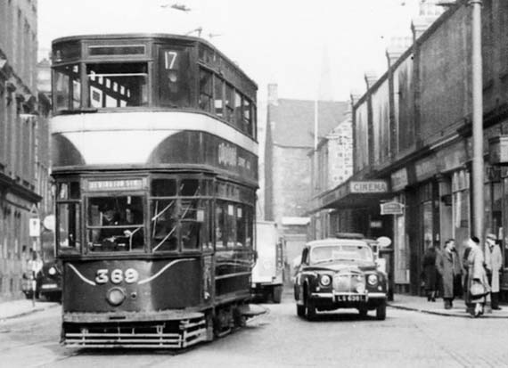 Tram at the Foot of Leath Walk - travelling towards Newhaven and Granton