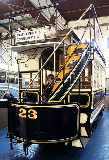 Edinburgh Street Tramway Copany  -  Horse-drawn Tram  -  Restored 2012  -Seen here at Lathalmond Vintage Bus Museum, August 2013