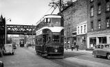 Tram at the Foot of Leith Walk  beside the Palace Cinema  -  travelling towards Newhaven and Granton