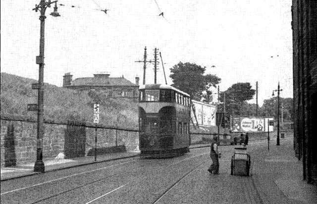 Trams in Granton Road  -  photo taken from near Granton Square