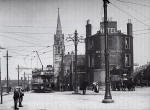 A tram and a horse bus at Newhaven