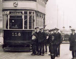 Looking to the east along Princes Street from the Foot of the Mound towards the Scott Monument  -  Tram 116  -  zoom-in