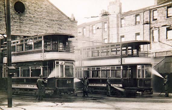 Transport Depot  -  Washing the Trams