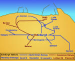 Map showing some of Edinburgh's Railways since 1831