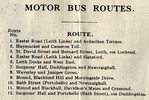 Advert on a 1928 Transport Map  -  1928  -  Edinburgh Bus Routes