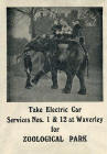 Advert on 1928 Transport Map  -  Elephant Rides at Edinburg Zoological Park