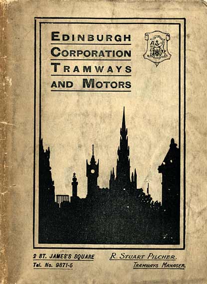 The front cover of an Edinburgh Corporation Transport Department Map  -  published around 1928