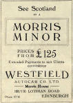 Advertisement from the back of an Edinburgh Corporation Transport Department  map from the early 1930s  -  Morris Minor for 125