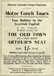 Advertisement on the back of an Edinburgh Corporation Transport Department map from the early-1930s  -  Motor Coach Tours