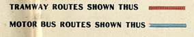 Key to Map of Tram and Bus Routes in Edinburgh  -  1932