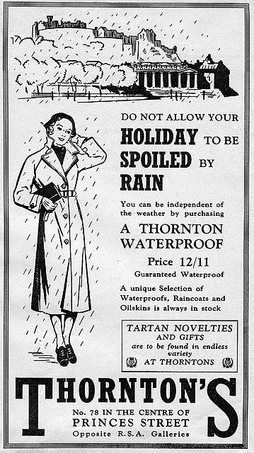 Advert on the back of a 1939 Tram and Bus Map - Thornton's