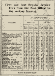 Edinburgh Corporation Transport Department  -  Tram Times  -  1932  -  Firrst and Last Cars from the Post Office