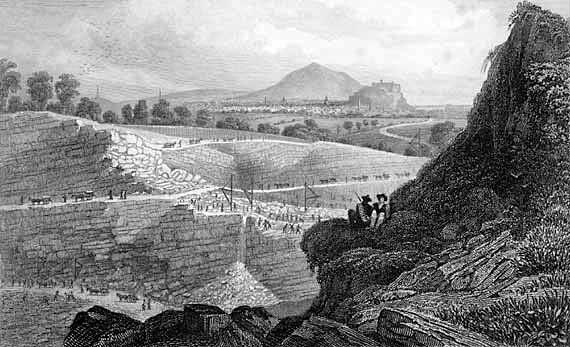 Engraving in 'Modern Athens'  -  Craigleith Quarry