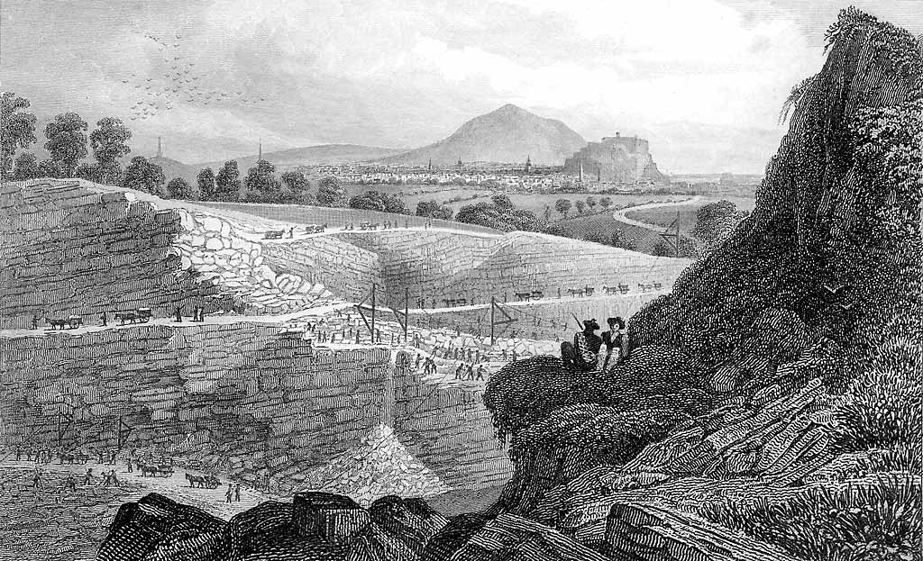 Engraving in 'Modern Athens'  -  Craigleith Quarry