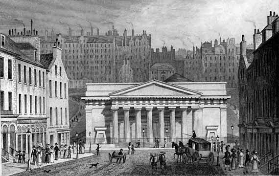 Engraving in 'Modern Athens'  -  The Royal Institution in Princes Street