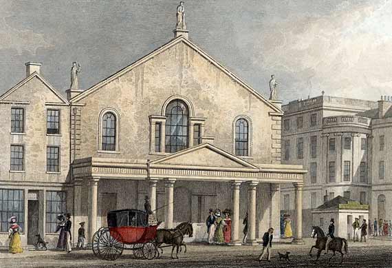 Engraing from 'Modern Athens'  -  hand-coloured  -  The Theatre Royal