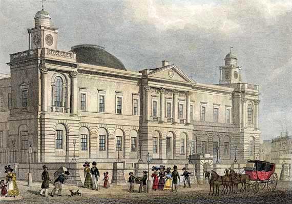Engraving in 'Modern Athens'  -  hand-coloured  -  Register House