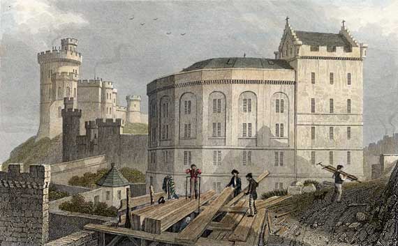 Engraving from 'Modern Athens'  -  hand coloured  -  The Bridewell