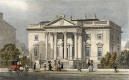 Engraving from 'Modern Athens'  -  hand-coloured  -  The Physicians' Hall in George Street